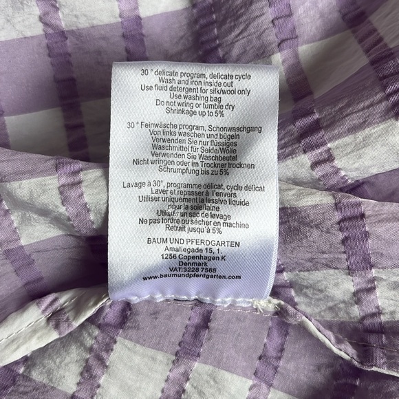 Baum und Pferdgarten Abylene Dress in Creamy Lilac Check size 38 - Picture 15 of 16